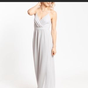 Park & Fifth Valdes bridesmaid formal length dress Dove Grey Size 0 neutral